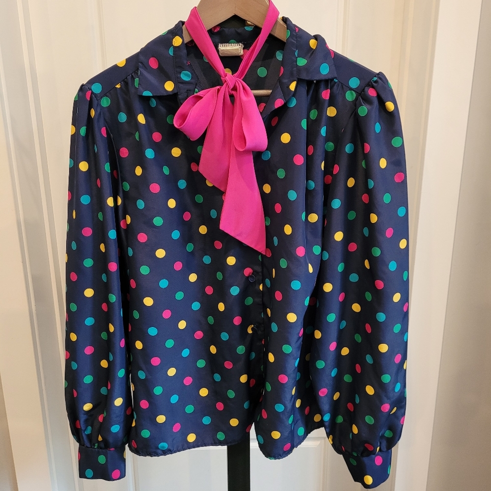 Vintage Blouse - Elite - made in Canada - size 14 (fits large)